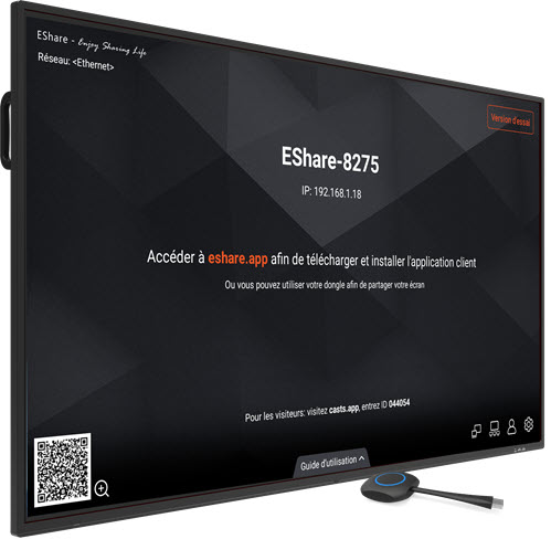 Ecran interactif Easypitch Pro 4K, Silk-In, Android, 65 pouces