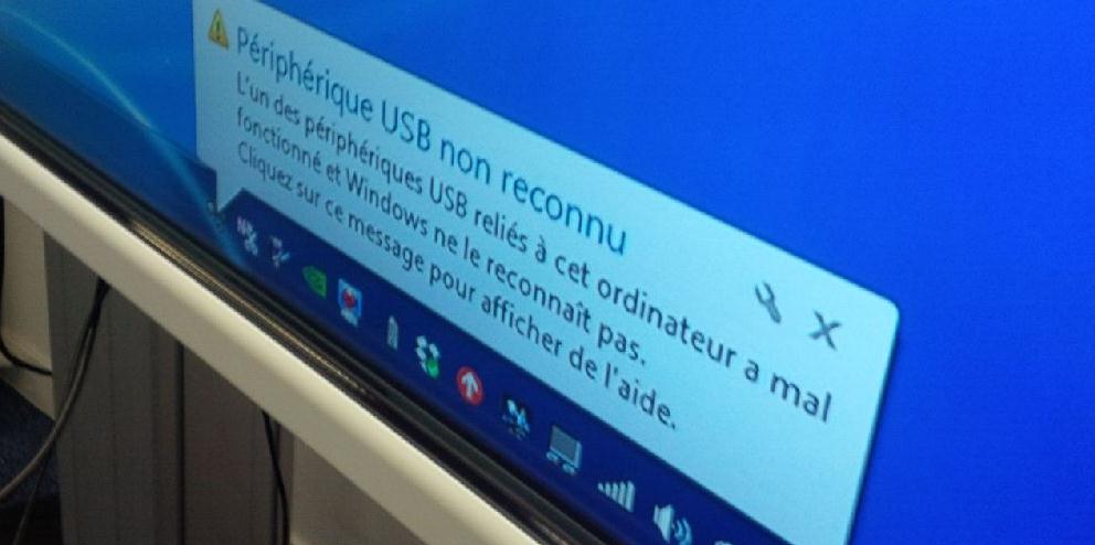 Message d'erreurs de Windows pour les problèmes de périphériques USB