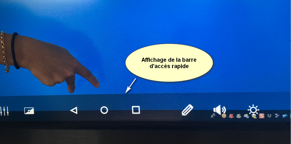 Affichage de la barre d'acces rapide