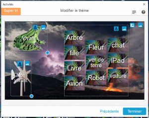 comment changer les éléments de l'activité sur notebook