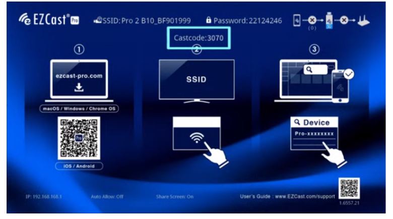 Réseau wifi du boitier EZcast