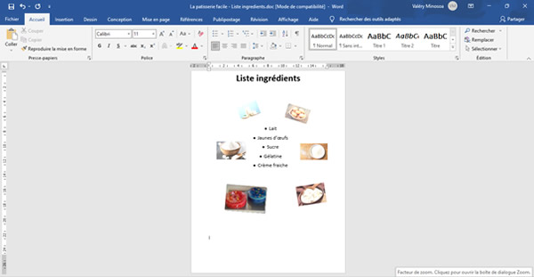 Liste ingredients