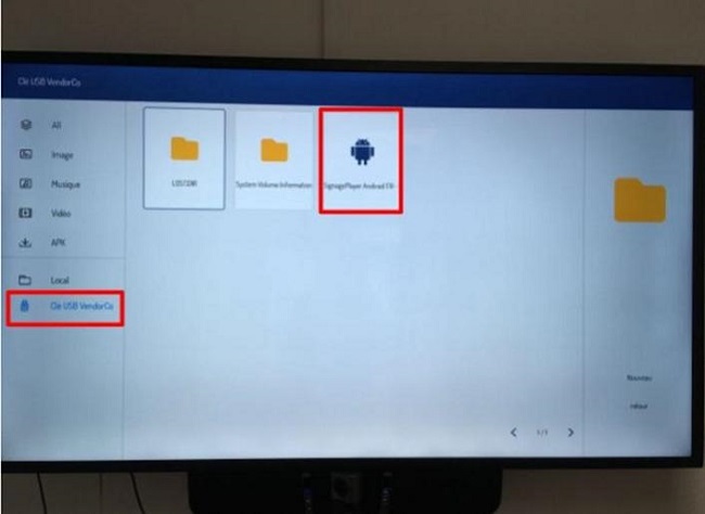 Fichier APK de Digital Signage sur l’écran Easypitch Dynamic
