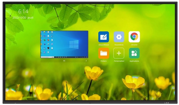Ecran interactif Easypitch MN91 – accueil de l’interface Android