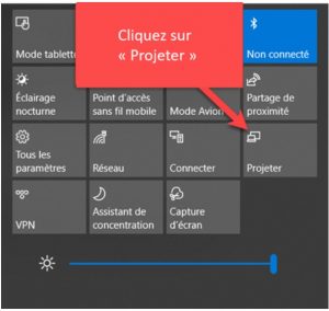 Cliquez sur “Projeter”
