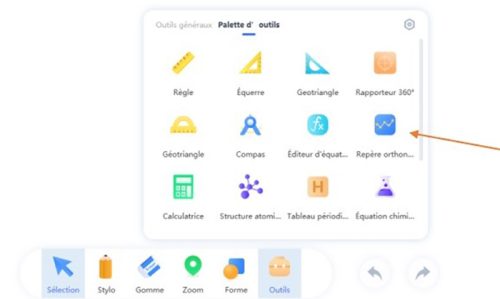 Accès outil Repère orthonormé