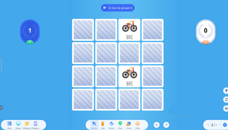Carte mémoire interactive pour apprendre une langue étrangère