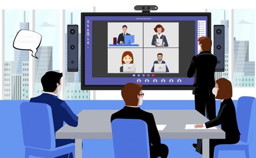 La visioconférence sur l'écran numérique interactif